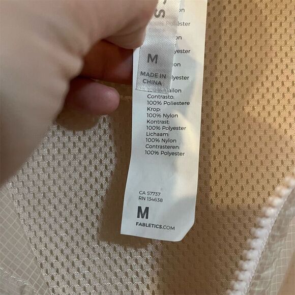 Fabletics Women's Cropped Half Zip Jacket Beige Size M - Picture 5 of 7